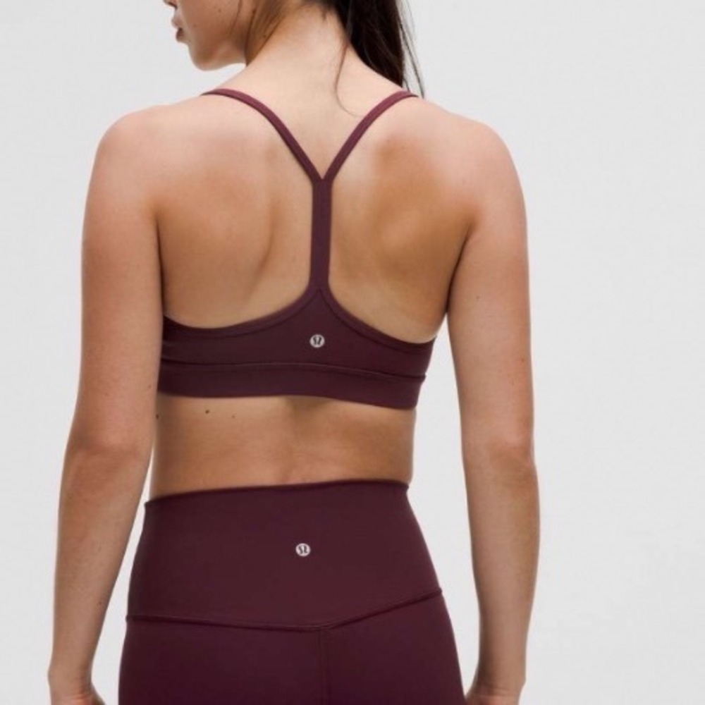 Lululemon Flow Y Bra Nulu Women 12 Light Support Garnet A-C Cups Yoga Athleisure